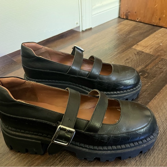 Free People Black Double Strap Flats - Picture 2 of 4